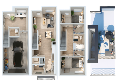 2 bedroom 2 bath at Park Lamont Townhomes Apartments, Cleveland, OH